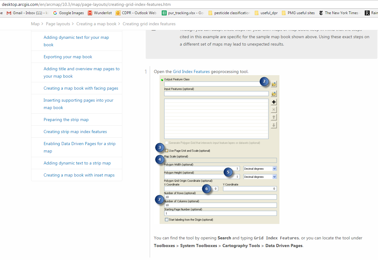 online grid index features tool